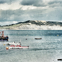 Buy canvas prints of Golden Cap, Lyme Regis by suzie Attaway