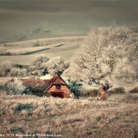 Buy canvas prints of painted barn 2 winter by carl blake