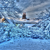 Buy canvas prints of xmas cottage by carl blake