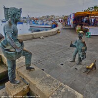 Buy canvas prints of fisherman and son by carl blake