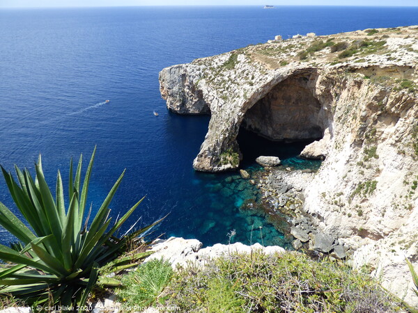 sails at the blue grotto Picture Board by carl blake