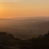 Buy canvas prints of Sunsetting over Ikley by nick hirst