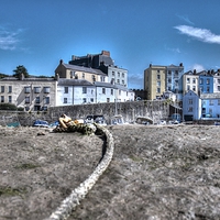 Buy canvas prints of Tenby Harbour hdr by nick hirst