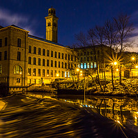 Buy canvas prints of Salts Mill at Night by nick hirst