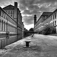 Buy canvas prints of Salts Mill, Black and white by nick hirst