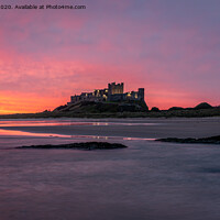 Buy canvas prints of Sunrise Bamburgh Castle by nick hirst