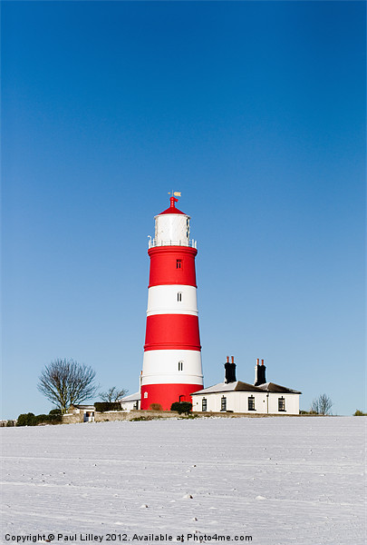 Snowy Happisburgh Lighthouse Picture Board by Digitalshot Photography