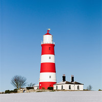Buy canvas prints of Snowy Happisburgh Lighthouse by Digitalshot Photography