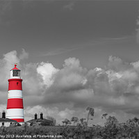 Buy canvas prints of Happisburgh Lighthouse with a difference. by Digitalshot Photography