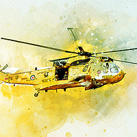 Buy canvas prints of RAF Westland Seaking Painting "Rescue 125" by Digitalshot Photography