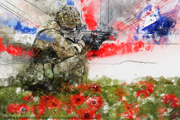 Lest We Forget - British Army Rifleman Picture Board by Digitalshot Photography