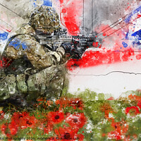 Buy canvas prints of Lest We Forget - British Army Rifleman by Digitalshot Photography