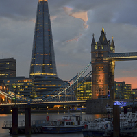 Buy canvas prints of  The Shard and Tower Bridge by Andy Bell