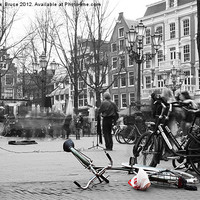 Buy canvas prints of Green bike in Amsterdam by Matthew Bruce