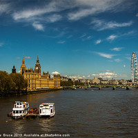 Buy canvas prints of Thames scene from Lambeth Bridge by Matthew Bruce