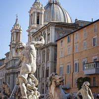 Buy canvas prints of Piazza Navona Fountain in Rome, Italy by Philip Pound