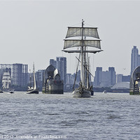 Buy canvas prints of Tall Ships at Thames Barrier by Philip Pound
