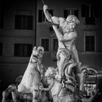 Buy canvas prints of Bernini Statue Piazza Navona Rome by Philip Pound