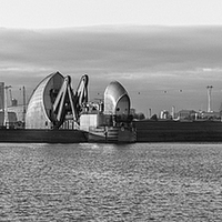 Buy canvas prints of Thames Tidal Barrier in London by Philip Pound