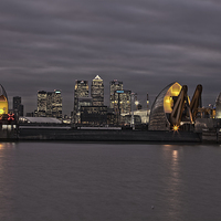 Buy canvas prints of Thames Barrier at Night by Philip Pound