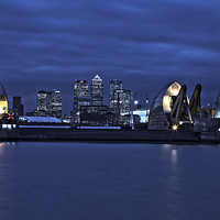Buy canvas prints of Night view  Thames Barrier London by Philip Pound