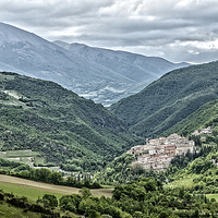 Buy canvas prints of Italian Village Mountain Landscape by Philip Pound