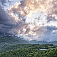 Buy canvas prints of Storm Brewing in Umbria Italy by Philip Pound