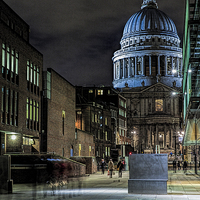 Buy canvas prints of St Pauls Cathedral London By Night by Philip Pound