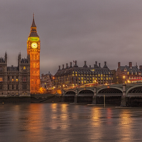 Buy canvas prints of Big Ben & Westminster Bridge by Philip Pound