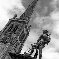 Buy canvas prints of Neptune Statue in Market Square Durham by Philip Pound