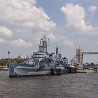 Buy canvas prints of  Tower of London, HMS Belfast and Tower Bridge by Philip Pound