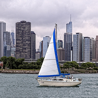 Buy canvas prints of  Sailing on Lake Michigan, Chicago by Philip Pound