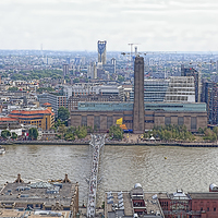 Buy canvas prints of  Tate Modern and Millenium Bridge from the top of  by Philip Pound