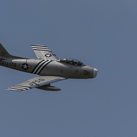 Buy canvas prints of  American F86 Sabre Jet in Flight by Philip Pound