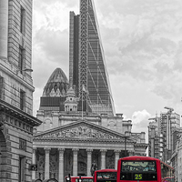 Buy canvas prints of  City of London Rush Hour - Red Buses by Philip Pound