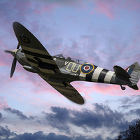 Buy canvas prints of  Spitfire in the Clouds by Philip Pound