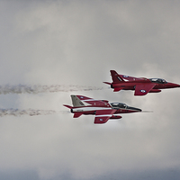 Buy canvas prints of  RAF Red Arrow Hawk Jets in Flight by Philip Pound
