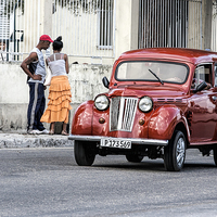 Buy canvas prints of Copper coloured American car in Havana  by Philip Pound