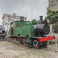 Buy canvas prints of Green Steam Train in Havana  by Philip Pound