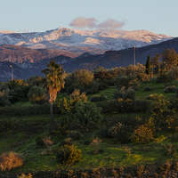 Buy canvas prints of  Snow on the Sierra Nevada in Granada in autumn by Philip Pound