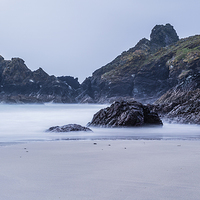 Buy canvas prints of  Tide comes in on the Cornish Beach by Philip Pound