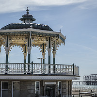 Buy canvas prints of Historic Brighton Bandstand and West Pier by Philip Pound