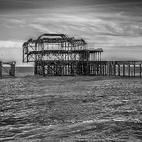 Buy canvas prints of Fire damaged West Pier in Brighton Sussex by Philip Pound