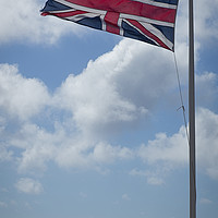 Buy canvas prints of Union Jack at Land's End by Philip Pound