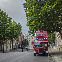 Buy canvas prints of London Red Bus in Whitehall London by Philip Pound
