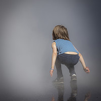 Buy canvas prints of Girl in the Fog by Philip Pound