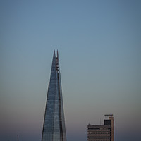 Buy canvas prints of Sunset and Moon over The Shard in London by Philip Pound