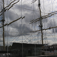 Buy canvas prints of  Tall ship reflections by Derek Corner