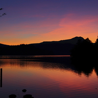Buy canvas prints of  Sunset at Loch Ard by Derek Corner
