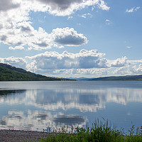 Buy canvas prints of Reflections in Loch Rannoch by Derek Corner